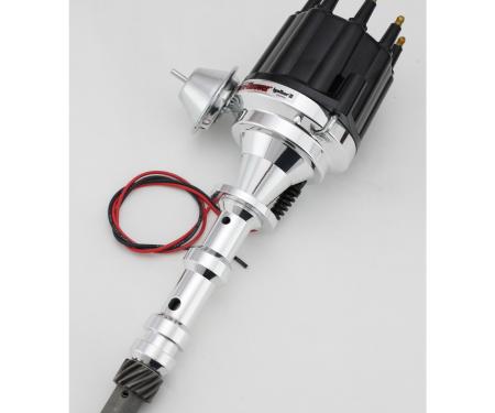 Pertronix Billet Distributor for Chevrolet 409 Engines (Ignitor II) with Vacuum / Mechanical Advance, Black / Male D101710