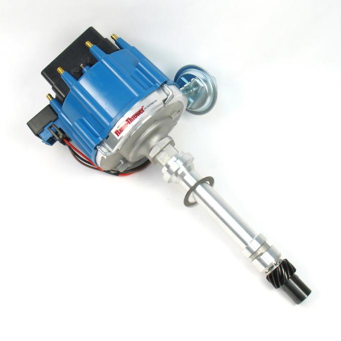 Pertronix Street Strip HEI Distributor for Chevy Small Block/Big Block Engines, HEI III Module with Multi Spark & Adjustable Digital Rev Limiter / Machine Polished Finish / Blue Cap D71052