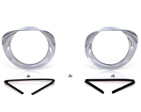 AMD Headlamp Bezels with Seals, Pair, 55-57 Chevy GMC Pickup Truck Suburban X145-4055-S