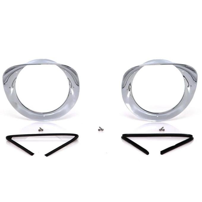 AMD Headlamp Bezels with Seals, Pair, 55-57 Chevy GMC Pickup Truck Suburban X145-4055-S