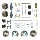 Right Stuff 4 Wheel 2" Drop Manual Disc Brake Conversion with a Master Cylinder & Valve, Spindles, Standard Rotors, Natural Finish Calipers, Hoses, Backing Plates, Caliper Brackets for 65-70 Chevy car. FSC654SDD