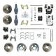 Right Stuff 4 Wheel 2" Drop Power Disc Brake Conversion with a Chrome 8" Dual Booster, Master Cylinder & Valve, Spindles, Standard Rotors, Natural Finish Calipers, Hoses and more for 65-70 Chevy car. FSC654DCDX
