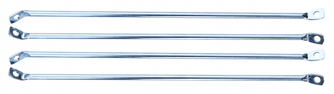 Key Parts '60-'66 Fleetside Bedside Brace Set, Chrome Plated, 4pc 0848-323