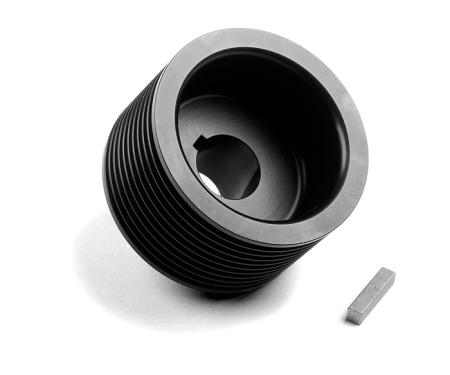 Weiand/Holley Pulley, Supercharger, Serpentine, Steel, Black, 10-Groove, 2.66 Inch Diameter (ND)