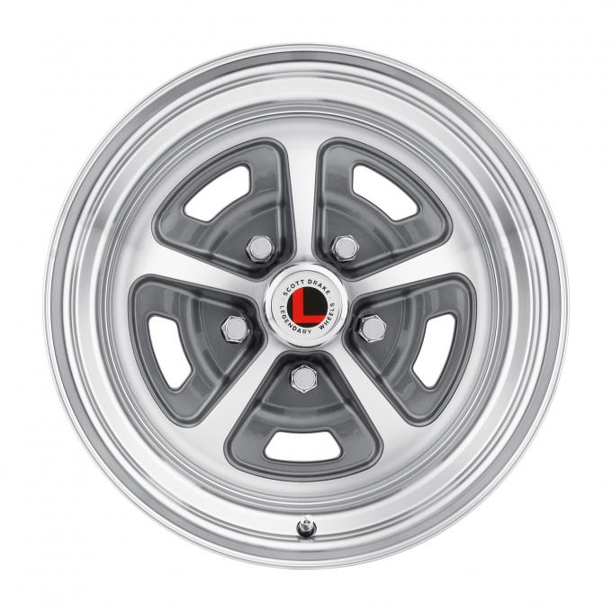 Legendary Wheels 15 X 7 Magnum Alloy Wheel, 5 on 4.5 BP, 4.25 BS, Charcoal / Machined LW50-50754B