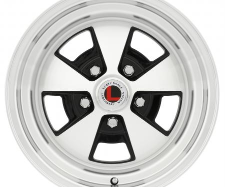 Legendary Wheels Flat 5, 15 X 7 In., 5 X 4.5, 4.25 BS, Gloss Black/Machined LW67-50754A