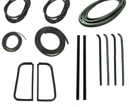 AMD Weatherstrip Kit, Full, w/o Reveal Trim Groove, 9pcs, 55-59 Chevy GMC Truck G-CWK111055