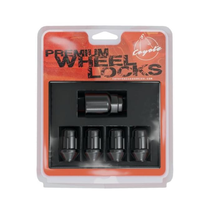 Factory Reproductions Lock Set Lockset - 14mm X 1.50 (1.38") Black - 4pcs+Key (741148blk) L-LO14150B