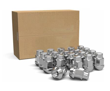 Factory Reproductions Install Kit Install Kit - 14mm X 1.5 (1.38") Bulge Acorn (3/4) Chrome - 20 Lug Nuts (87k548) L-KIT14150C-20