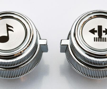Key Parts '78-'87 Chrome Radio Knobs 0850-670