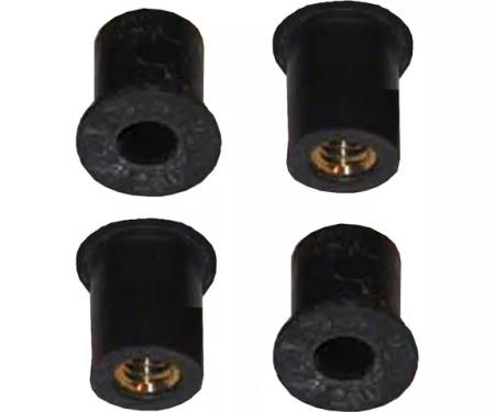 Redline Restomotive® 1958 Full Size Chevy 4 Piece Rubber Windshield Wiper Motor Well Nuts