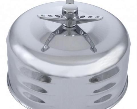 United Pacific 2-5/16" Single Barrel Mushroom Style Louvered Air Cleaner With Wing Nut A6289