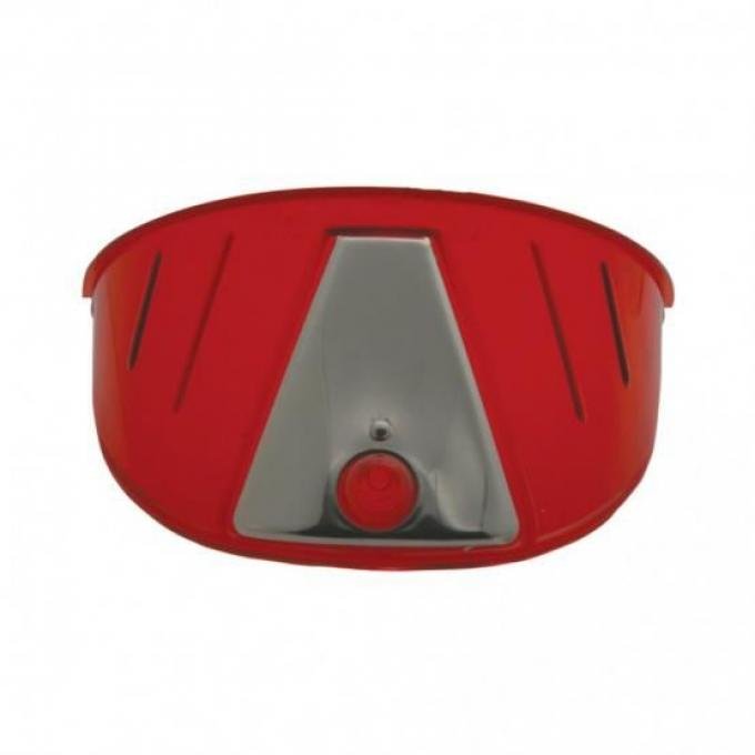 United Pacific Headlight Visor, Red (Pair) C2001R