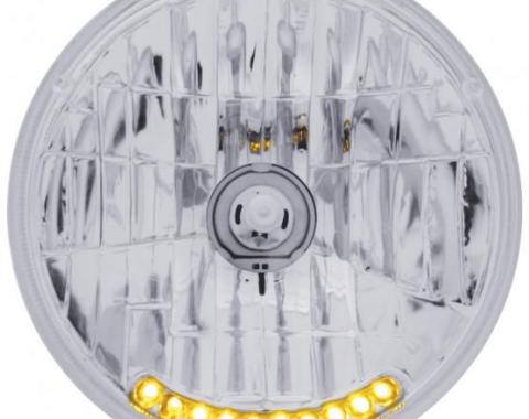 United Pacific 7" Halogen Crystal Headlight With 10 LED Position Lights S2010LED