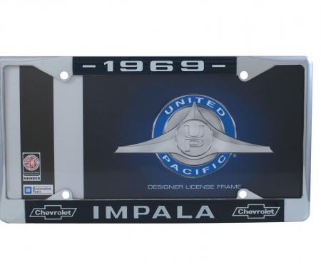 United Pacific Chrome License Plate Frame For 1969 Chevy Impala C5043-69