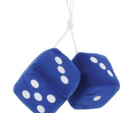 United Pacific 3" X 3" Classic Fuzzy Dice, Blue (Pair) C5038B