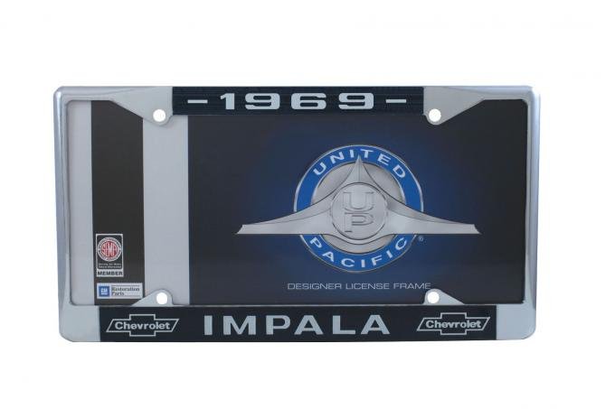United Pacific Chrome License Plate Frame For 1969 Chevy Impala C5043-69