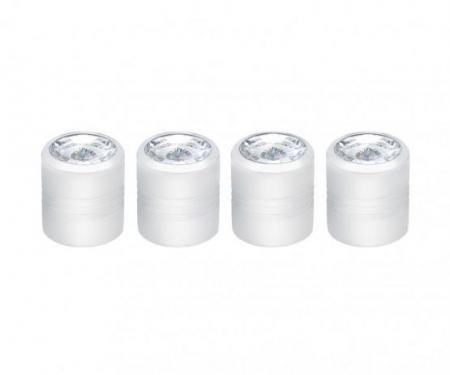 United Pacific Chrome Round Valve Caps w/ Clear Diamond (4 Pack) 70058