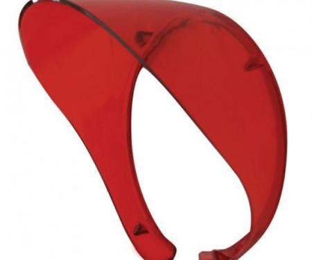 United Pacific Translucent Plastic Mirror Visor With Mounting Hardware, Red C5001-2R