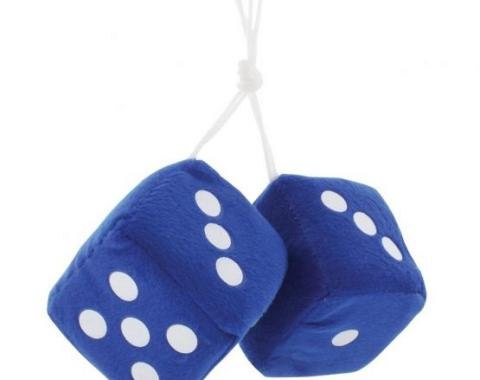 United Pacific 3" X 3" Classic Fuzzy Dice, Blue (Pair) C5038B