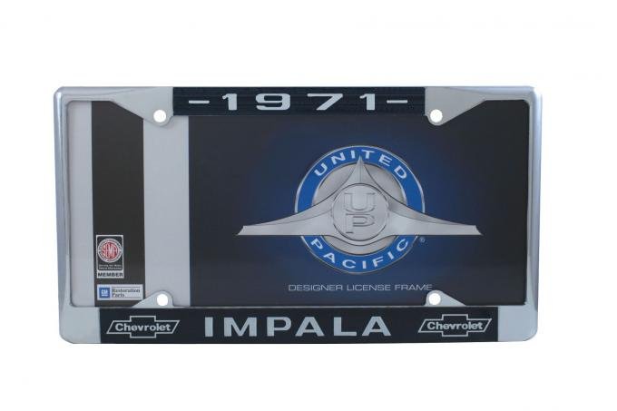 United Pacific Chrome License Plate Frame For 1971 Chevy Impala C5043-71