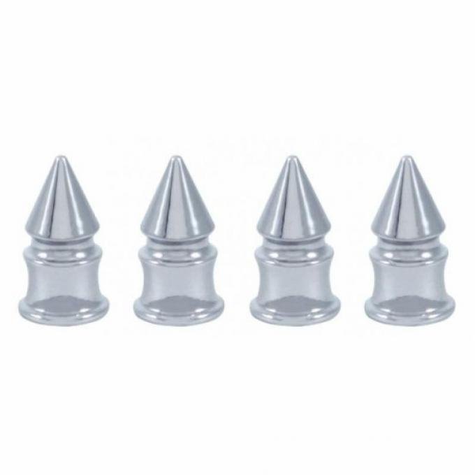 United Pacific Chrome Spike Valve Caps (4 Pack) 70038