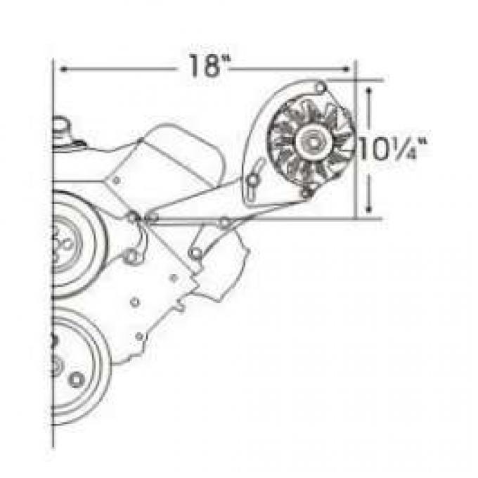 Full Size Chevy Alternator Conversion Kit, 348 & 409ci, 1958