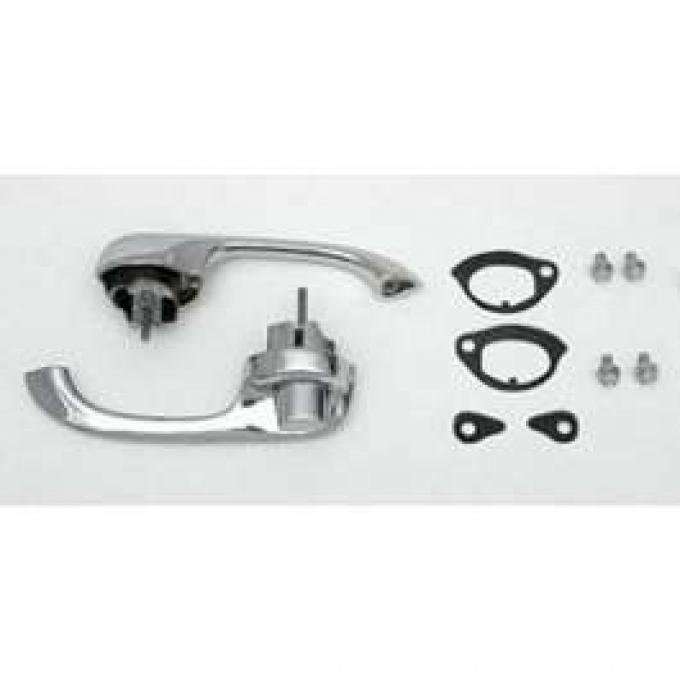 Full Size Chevy Outside Door Handles, Rear, 4-Door, 1960