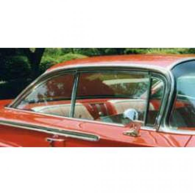 Full Size Chevy Side Glass Set, Tinted, Non-Date Coded, 2-Door Hardtop, Bel Air, 1961-1962