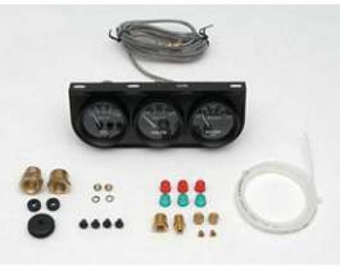 Full Size Chevy Gauge Panel, 2 Black Face, AutoMeter