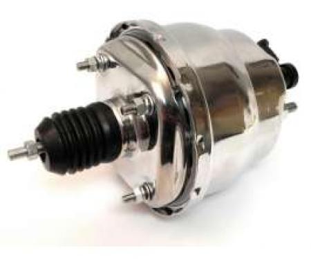 Full Size Chevy Power Brake Booster, 7, Dual Diaphragm, Chrome, Universal, 1958-1964