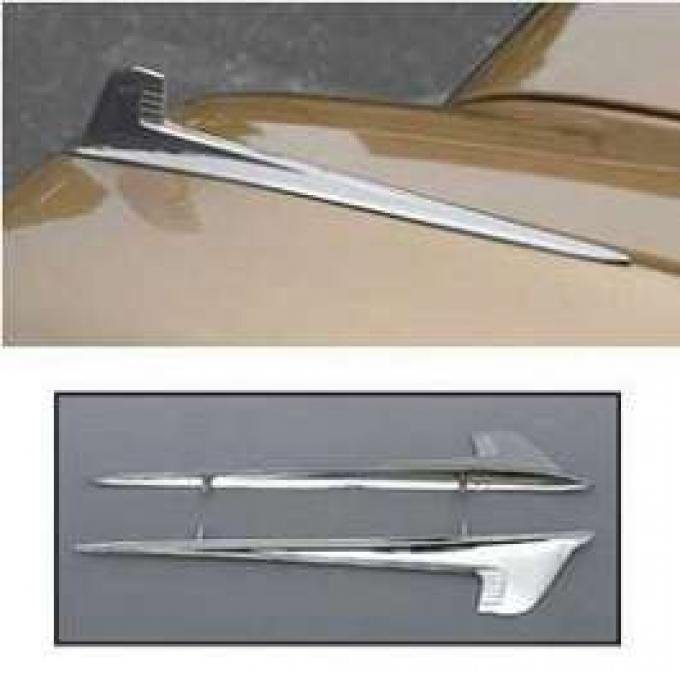 Full Size Chevy Fender Ornaments, Front, 1958