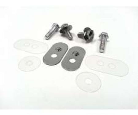 Full Size Chevy Door Glass Rear Channel Hardware Adjustment Plates, 2-Door Hardtop & Convertible, 1961-1964