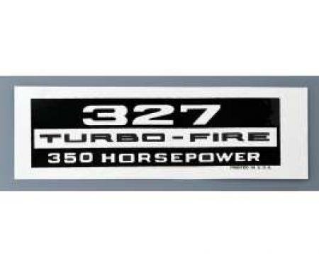 Full Size Chevy Valve Cover Decal, 327ci/350hp Turbo-Fire, 1958-1964
