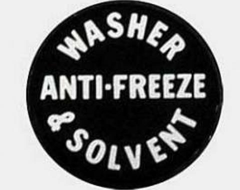 Full Size Chevy Washer Filler Bottle Cap Decal, 1961-1969