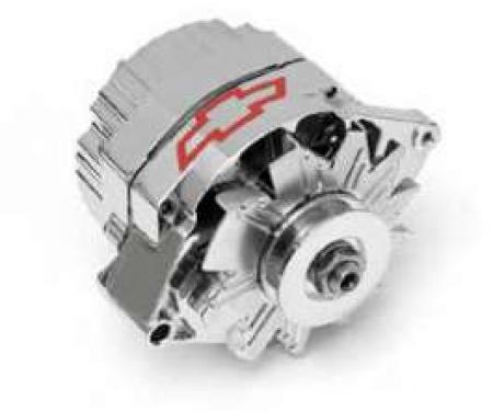 Full Size Chevy Alternator, Chrome, With Bowtie Logo, 60 Amp, 1958-1972