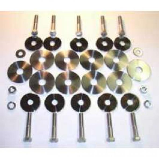 Full Size Chevy Body Mounting Bolt & Washer Set, Stainless Steel, Hardtop, Sedan, El Camino, 1959