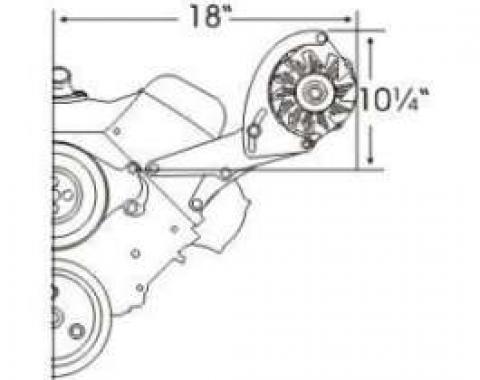 Full Size Chevy Alternator Brackets, 348 & 409ci, 1958-1965