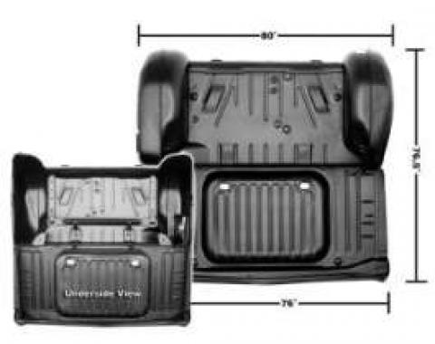 Full Size Chevy Trunk Floor & Shelf Panel, With Underside Braces & Wheelhousings, 1963