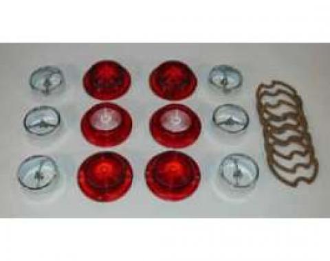 Full Size Chevy Taillight & Back-Up Light Lens Set, Impala, 1963