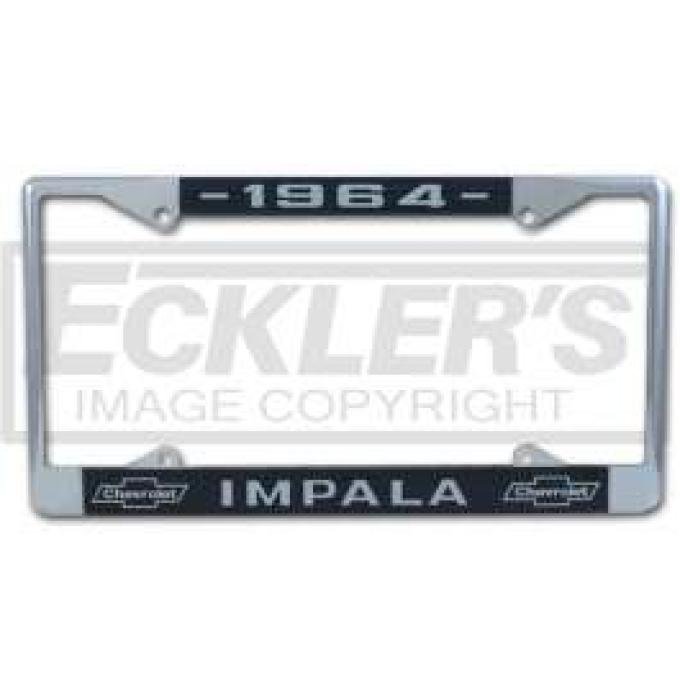 Chevy Impala License Plate Frame With Chevy Bowtie And Year, 1966