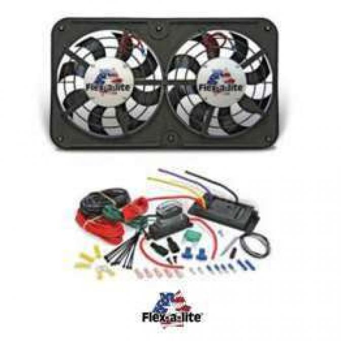 Chevy Fan Kit, Dual Electric, Flex-A-Lite, 12, 500CFM