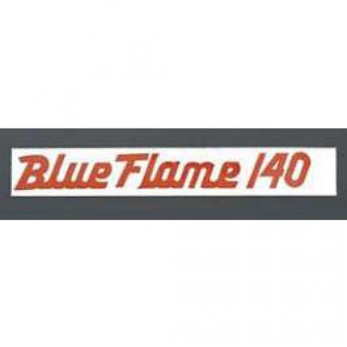 Full Size Chevy Valve Cover Decal, Blue Flame 140hp, 6-Cylinder, 1958-1960