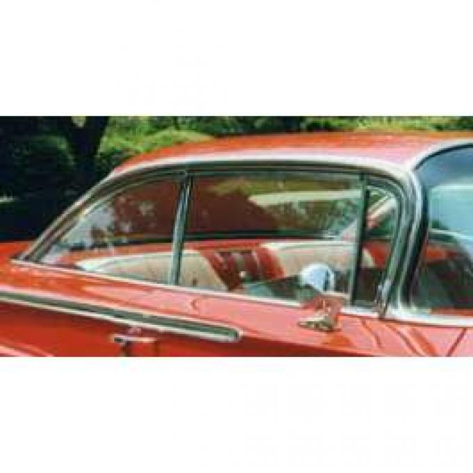 Full Size Chevy Side Glass Set, Clear, Date Coded, Convertible, 1958