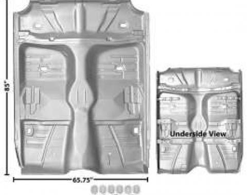 Chevy Floor Pan, Complete 1 Piece, With Inner Rockers & Braces, 1961-1964