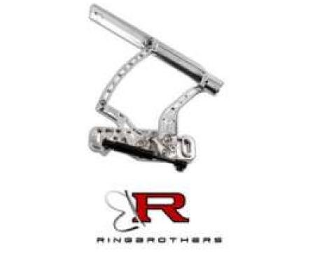 Full Size Chevy Hood Hinges, Billet Aluminum, Air Frame, Natural, With Steel Hood, 1970