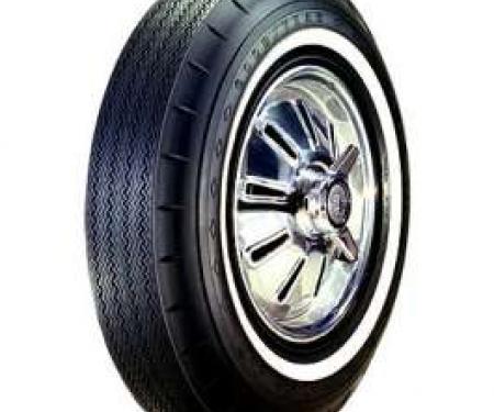 Full Size Chevy Tire, 8.00/14 With 1 Wide Whitewall, Goodyear Custom Super Cushion Bias Ply, 1962-1964