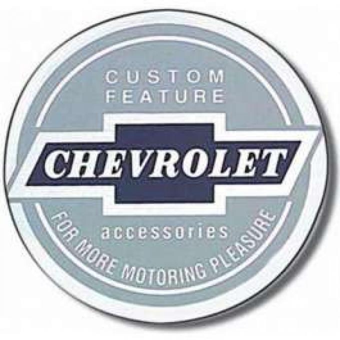 Full Size Chevy Seat Belt Buckle Bowtie Logo Decal, 1961-1963