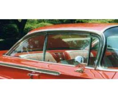 Full Size Chevy Side Glass Set, Clear, Date Coded, 2-Door Hardtop, Impala, 1962