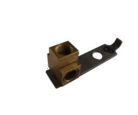 Full Size Chevy Brake Line Brass Junction Block, Right, Front, 1958-1964